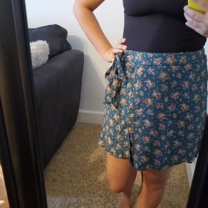 American Eagle Floral Wrap Skirt